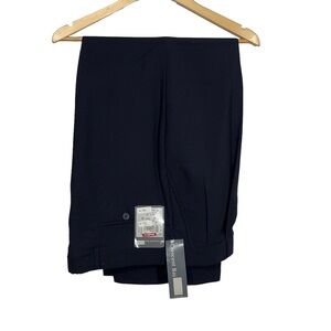 NWT Crescent Bay Mens Wool Blend Navy Dress Pants Pleated Front